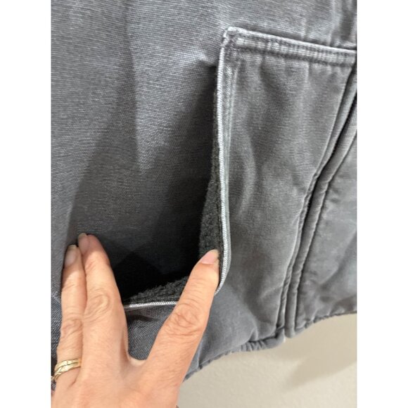 Carhartt V33 GVL Sherpa-lined mock-neck vest in gravel or grey men's 2x Full zip - Picture 4 of 8